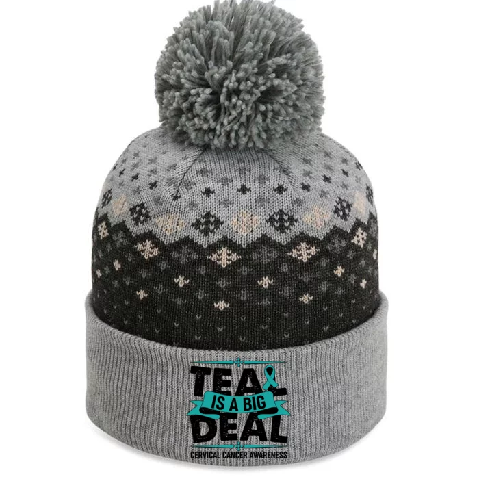 Teal Is A Big Deal Cervical Cancer Awareness The Baniff Cuffed Pom Beanie