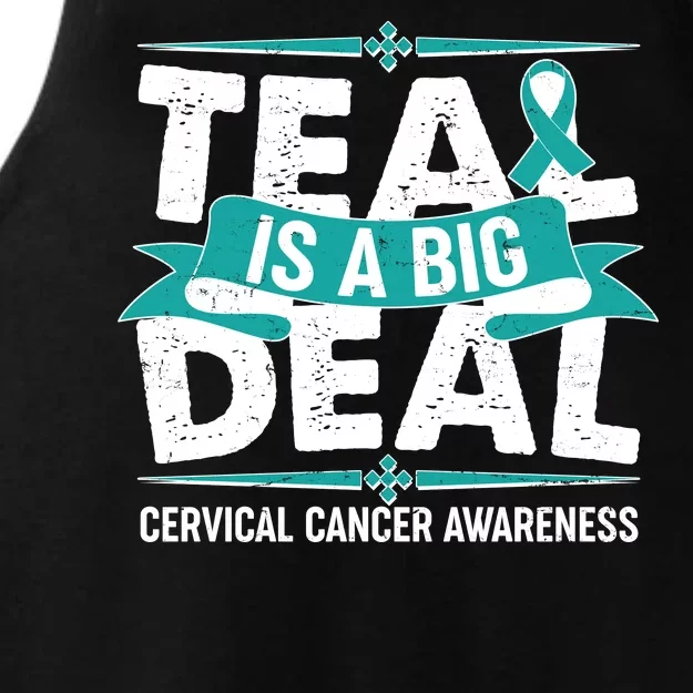 Teal Is A Big Deal Cervical Cancer Awareness Ladies Tri-Blend Wicking Tank