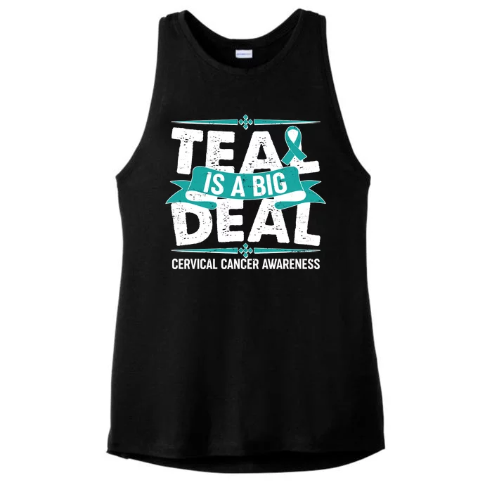 Teal Is A Big Deal Cervical Cancer Awareness Ladies Tri-Blend Wicking Tank