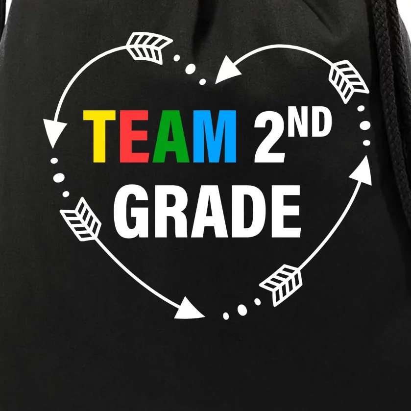 Team 2nd Grade Arrow Heart Drawstring Bag