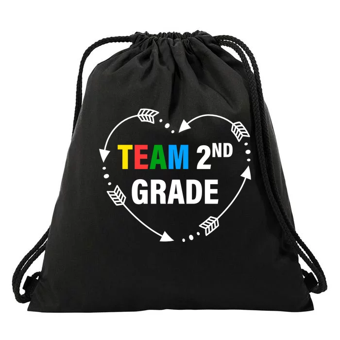 Team 2nd Grade Arrow Heart Drawstring Bag