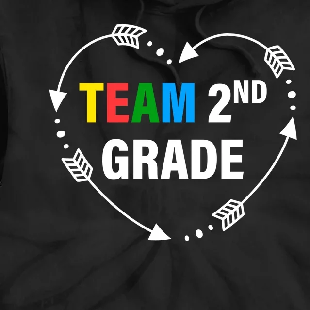 Team 2nd Grade Arrow Heart Tie Dye Hoodie