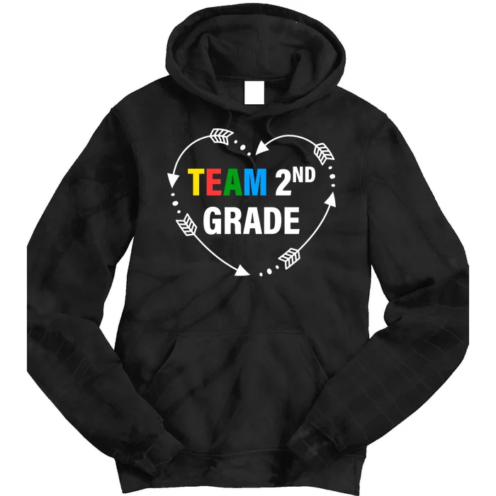 Team 2nd Grade Arrow Heart Tie Dye Hoodie