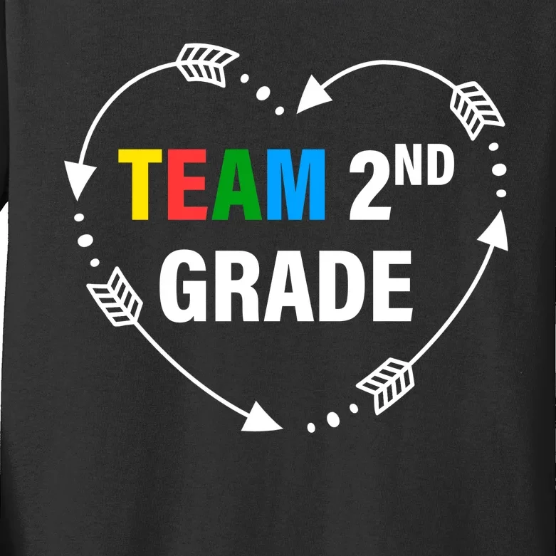 Team 2nd Grade Arrow Heart Kids Long Sleeve Shirt