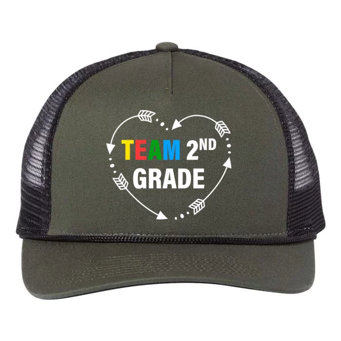 Team 2nd Grade Arrow Heart Retro Rope Trucker Hat Cap