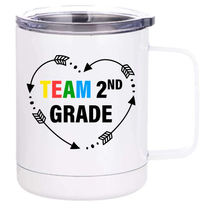 Team 2nd Grade Arrow Heart Front & Back 12oz Stainless Steel Tumbler Cup