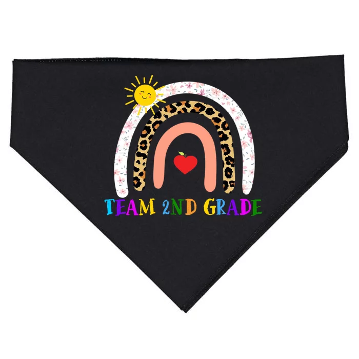 Team 2nd Grade Cute Rainbow Teachers Students USA-Made Doggie Bandana