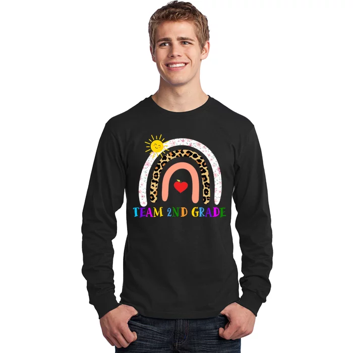 Team 2nd Grade Cute Rainbow Teachers Students Long Sleeve Shirt