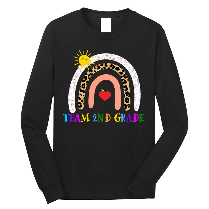 Team 2nd Grade Cute Rainbow Teachers Students Long Sleeve Shirt