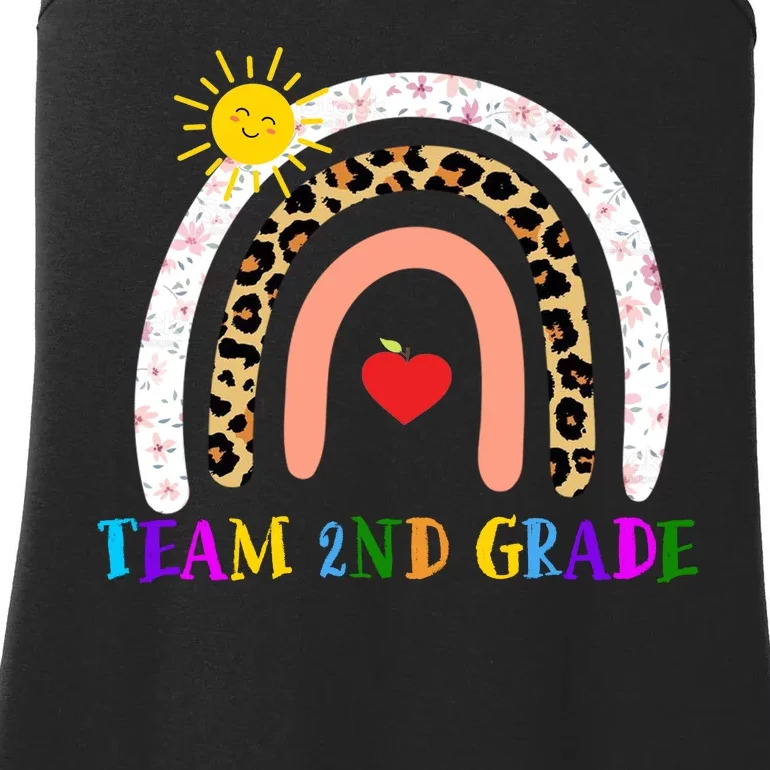 Team 2nd Grade Cute Rainbow Teachers Students Ladies Essential Tank