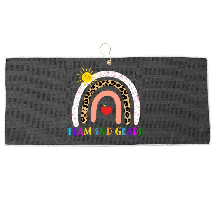 Team 2nd Grade Cute Rainbow Teachers Students Large Microfiber Waffle Golf Towel