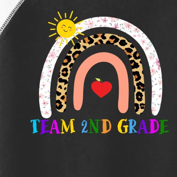 Team 2nd Grade Cute Rainbow Teachers Students Toddler Fine Jersey T-Shirt