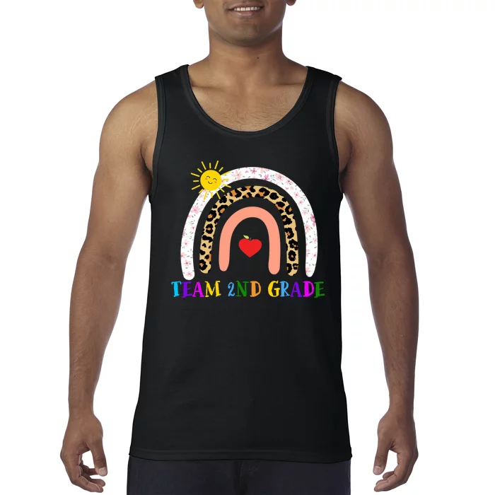 Team 2nd Grade Cute Rainbow Teachers Students Tank Top