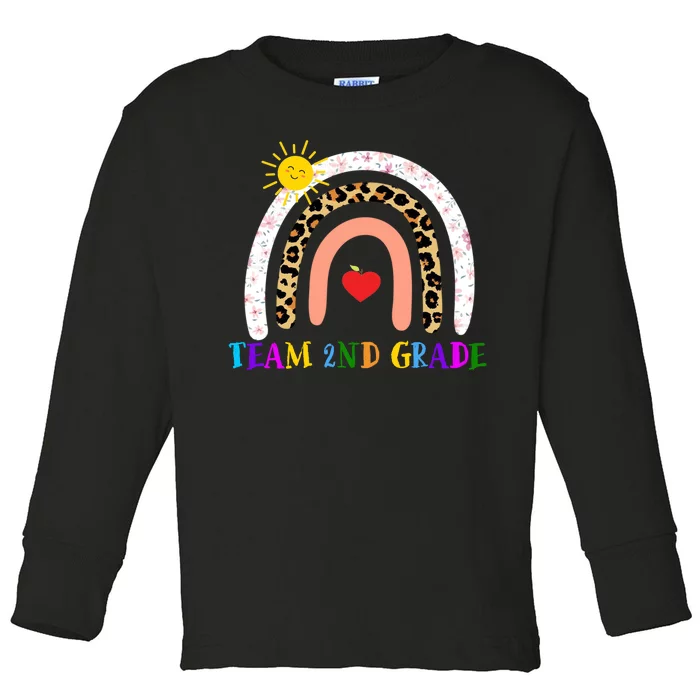 Team 2nd Grade Cute Rainbow Teachers Students Toddler Long Sleeve Shirt