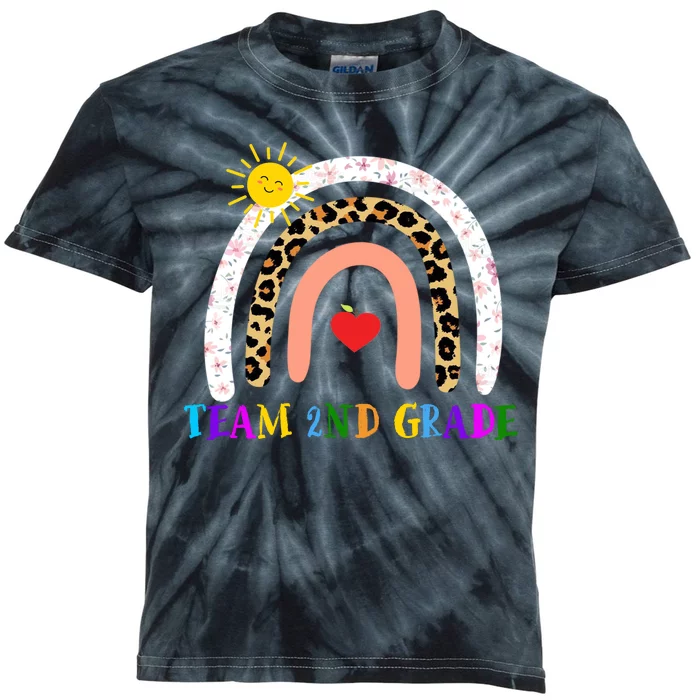 Team 2nd Grade Cute Rainbow Teachers Students Kids Tie-Dye T-Shirt