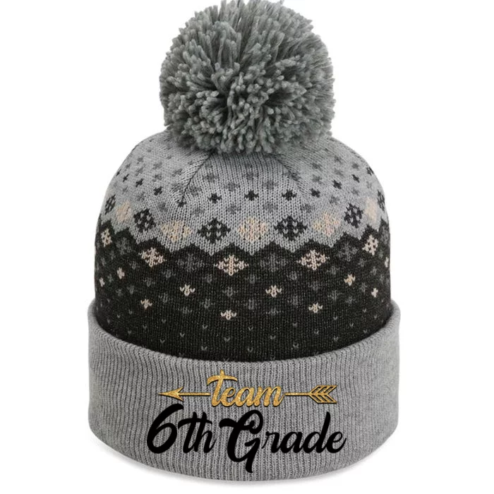 Team 6th Grade Golden Arrow The Baniff Cuffed Pom Beanie