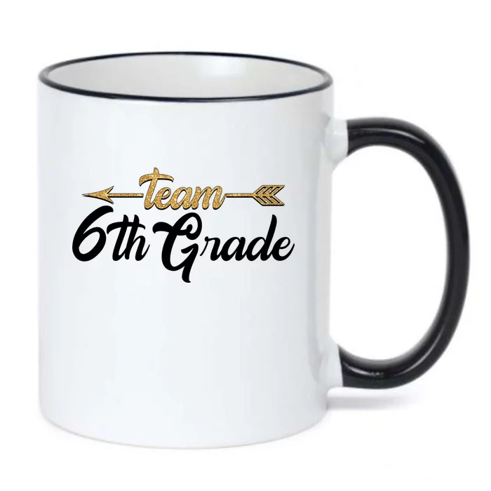 Team 6th Grade Golden Arrow Black Color Changing Mug