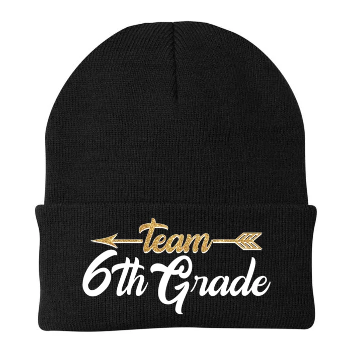 Team 6th Grade Golden Arrow Knit Cap Winter Beanie