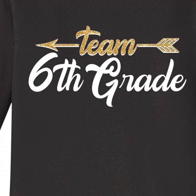 Team 6th Grade Golden Arrow Baby Long Sleeve Bodysuit