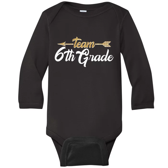 Team 6th Grade Golden Arrow Baby Long Sleeve Bodysuit