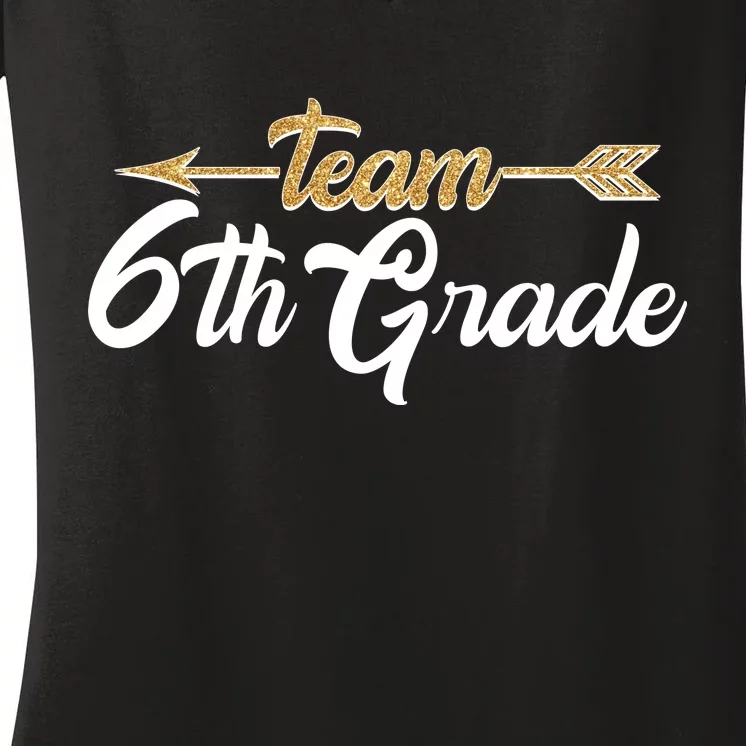 Team 6th Grade Golden Arrow Women's V-Neck T-Shirt