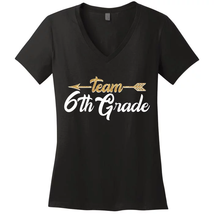 Team 6th Grade Golden Arrow Women's V-Neck T-Shirt