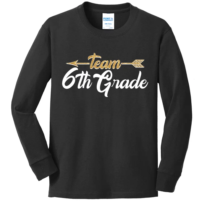 Team 6th Grade Golden Arrow Kids Long Sleeve Shirt