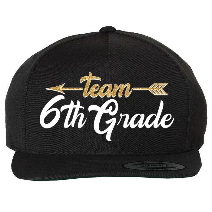 Team 6th Grade Golden Arrow Wool Snapback Cap