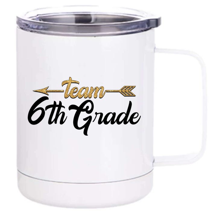 Team 6th Grade Golden Arrow Front & Back 12oz Stainless Steel Tumbler Cup