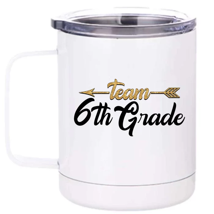 Team 6th Grade Golden Arrow Front & Back 12oz Stainless Steel Tumbler Cup