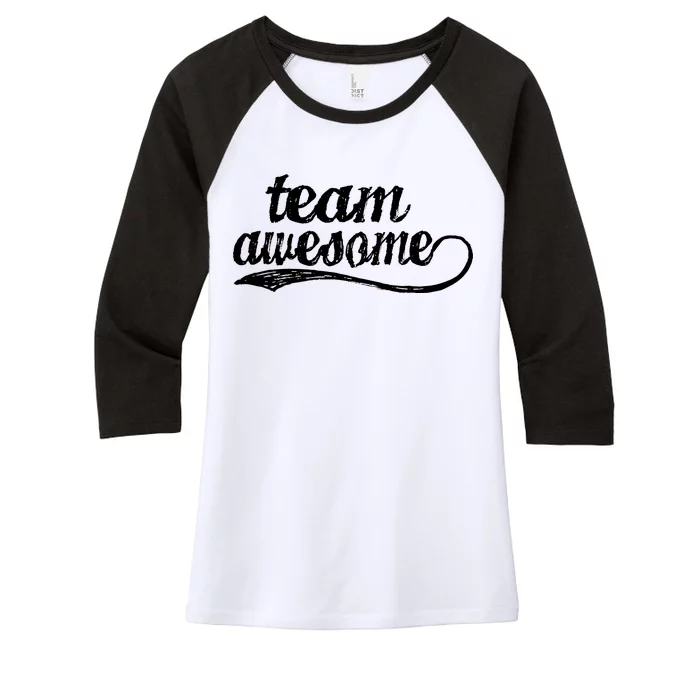 Team Awesome Retro Women's Tri-Blend 3/4-Sleeve Raglan Shirt