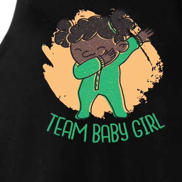 Team Baby Girl Dabbing Funny Ladies Tri-Blend Wicking Tank