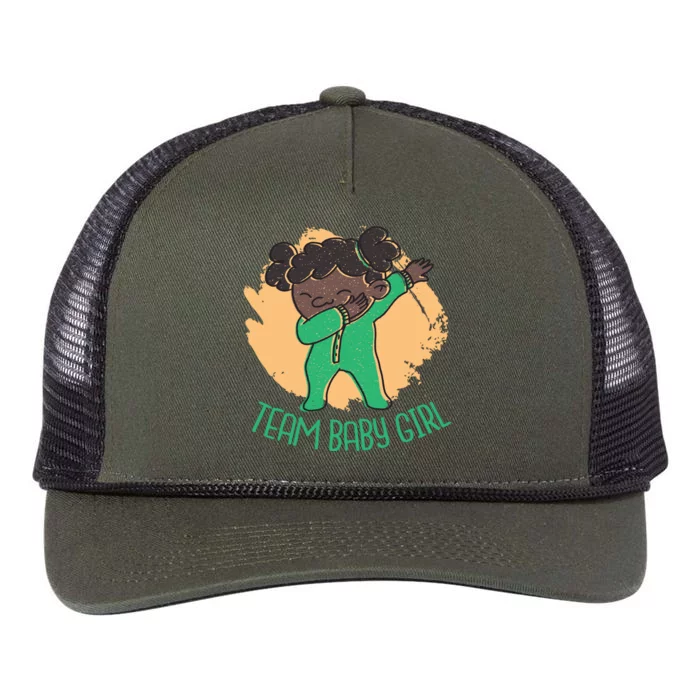 Team Baby Girl Dabbing Funny Retro Rope Trucker Hat Cap