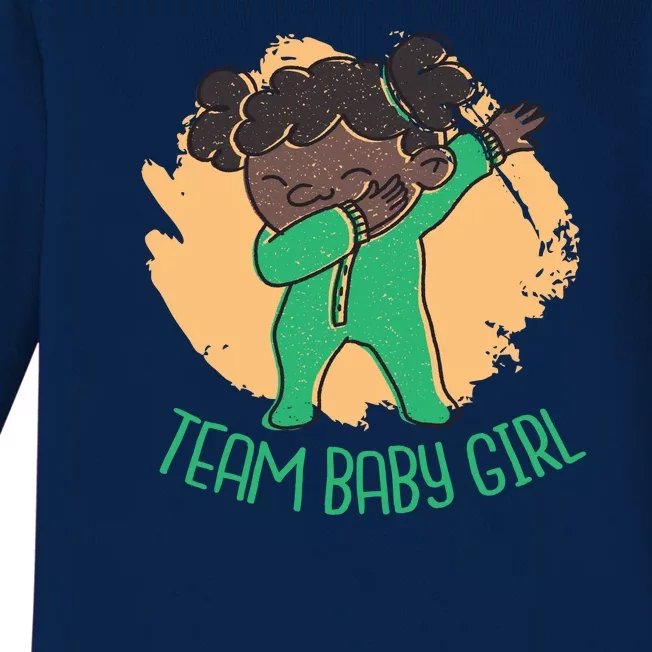 Team Baby Girl Dabbing Funny Baby Long Sleeve Bodysuit