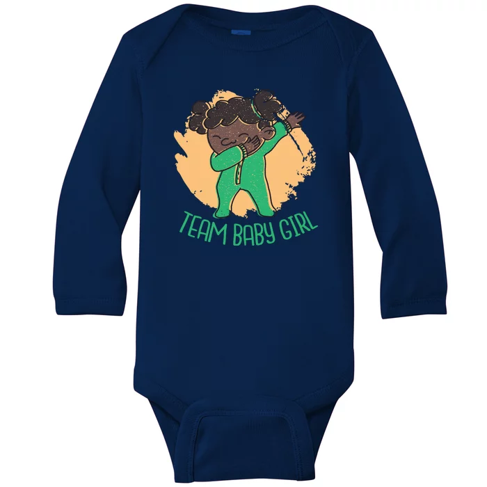 Team Baby Girl Dabbing Funny Baby Long Sleeve Bodysuit