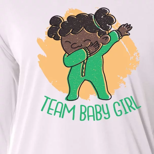 Team Baby Girl Dabbing Funny Cooling Performance Long Sleeve Crew