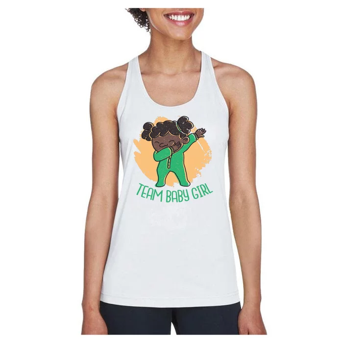 Team Baby Girl Dabbing Funny Women's Racerback Tank