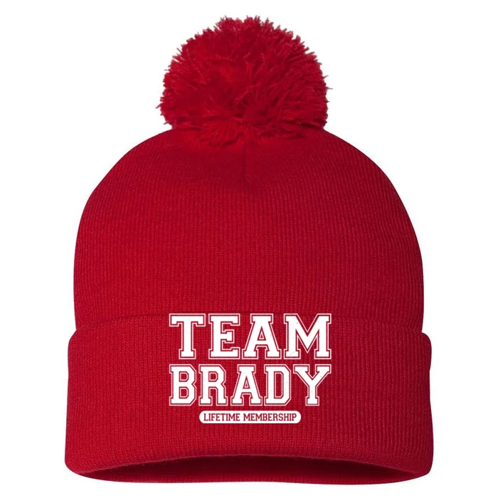 Team Brady Lifetime Memebership Pom Pom 12in Knit Beanie