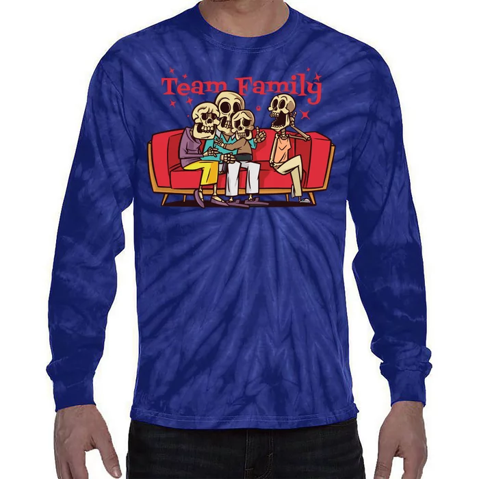 Team Family Skeleton Tie-Dye Long Sleeve Shirt