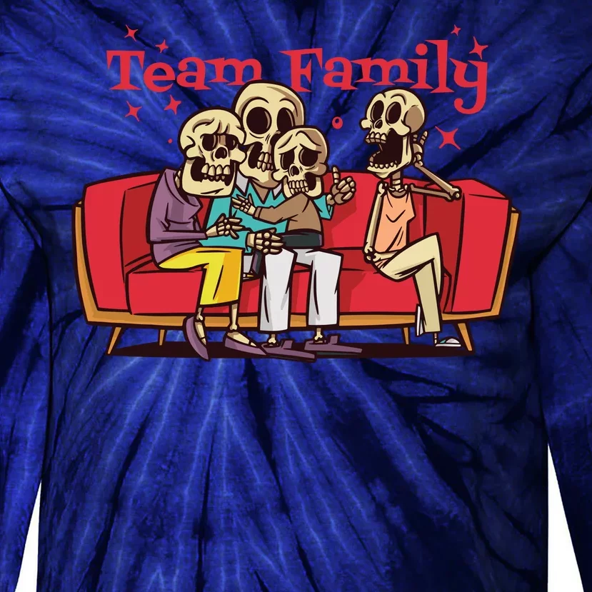 Team Family Skeleton Tie-Dye Long Sleeve Shirt