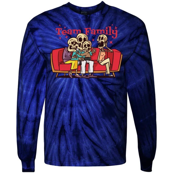 Team Family Skeleton Tie-Dye Long Sleeve Shirt