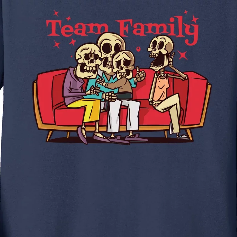 Team Family Skeleton Kids Long Sleeve Shirt