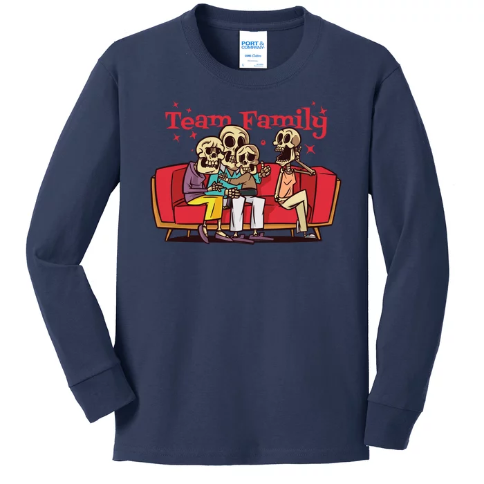 Team Family Skeleton Kids Long Sleeve Shirt