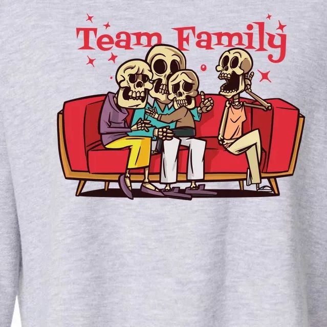 Team Family Skeleton Cropped Pullover Crew