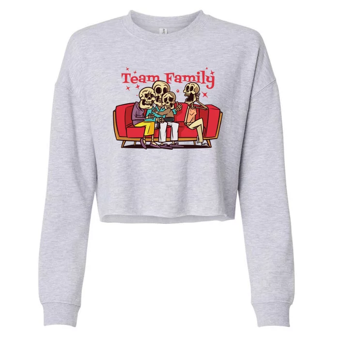 Team Family Skeleton Cropped Pullover Crew