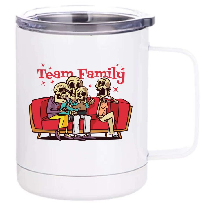 Team Family Skeleton Front & Back 12oz Stainless Steel Tumbler Cup