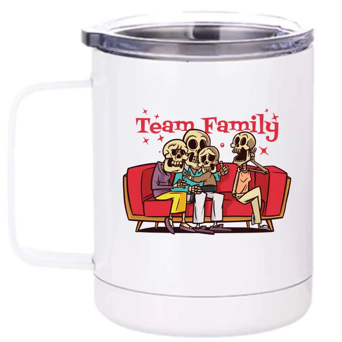 Team Family Skeleton Front & Back 12oz Stainless Steel Tumbler Cup