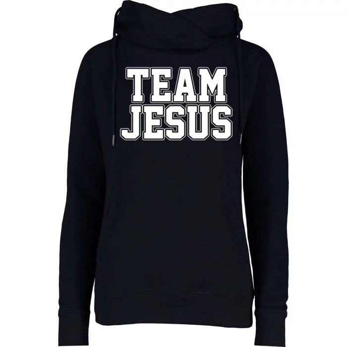 Team Jesus Womens Funnel Neck Pullover Hood