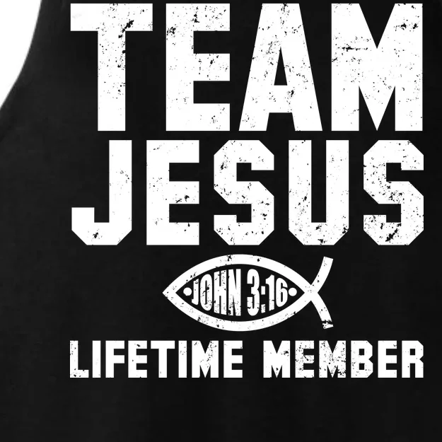 Team Jesus Lifetime Member John 3:16 Ladies Tri-Blend Wicking Tank