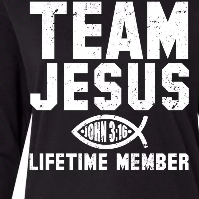 Team Jesus Lifetime Member John 3:16 Womens Cotton Relaxed Long Sleeve T-Shirt